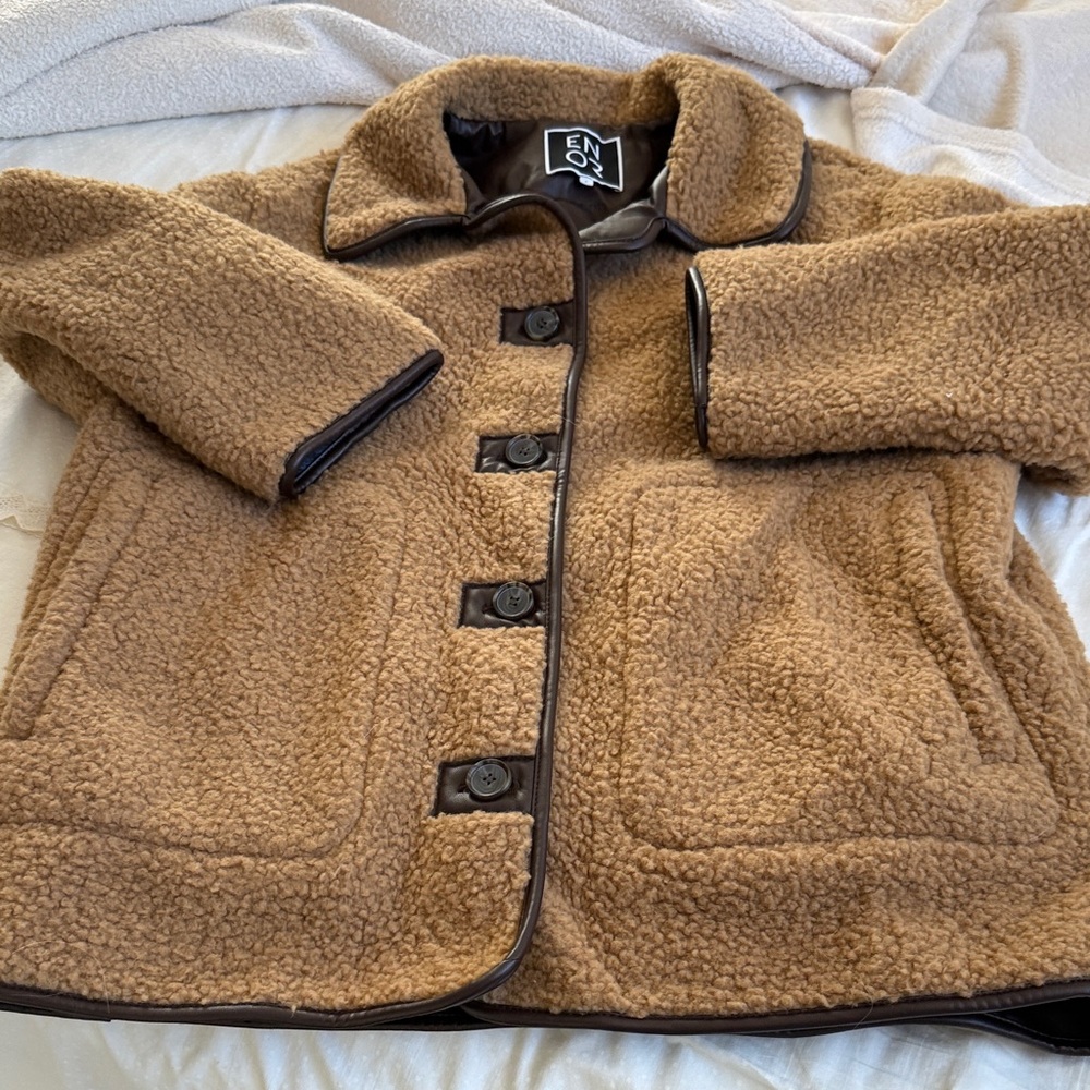 EN OR brand jacket. Acrylic Poly Shearling Jacket